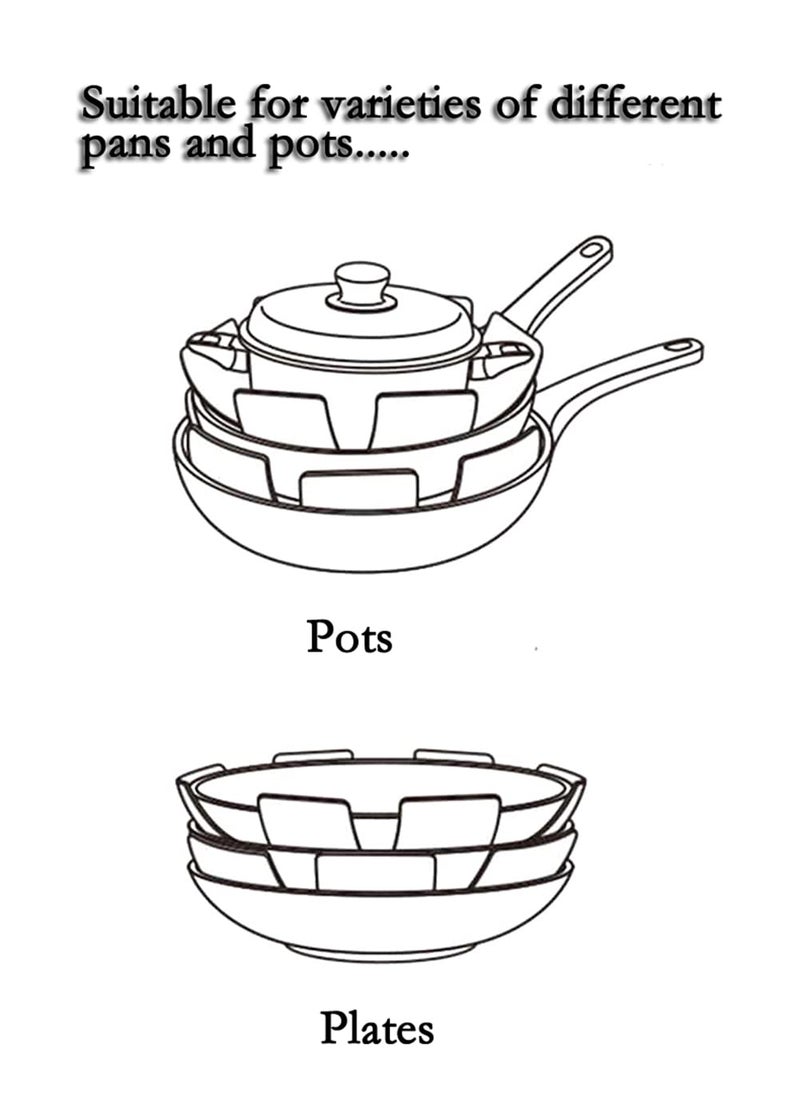 Quupy 12Pcs Pot and Pan Protectors 3 Different Size Cookware Protector Pots and Pans Dividers Anti-Slip Pan Pot Separator Pads for Stacking and Protecting Cookware Avoid Scratching - Image 4
